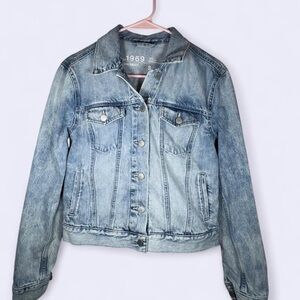 Gap 1969 Light Wash Denim Jacket Small Y2K Cropped Classic Jean Jacket